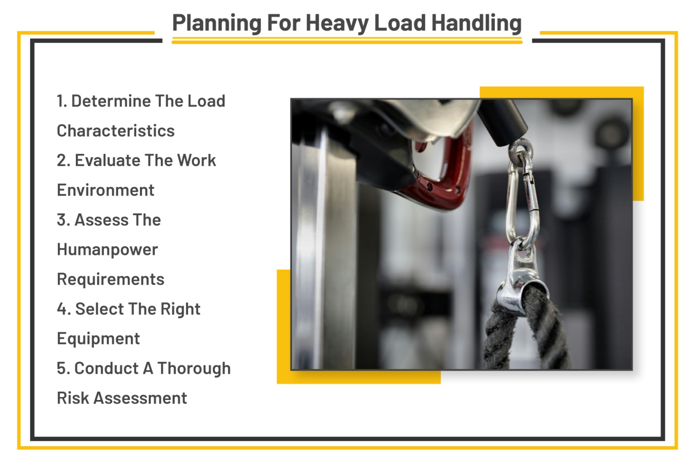 An infographic stating planning tips for heavy load handling
